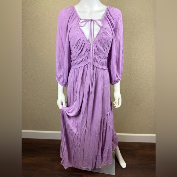 NWOT $128 Free People Lilac You’re A Jewel Maxi Dress PTP- 15” to 19” Medium - Picture 2 of 11